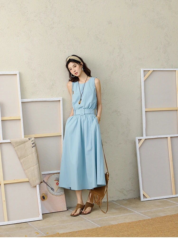 Mishow Hand Woven Fried Dough Twists Waist Belt Dress MXE34L2223