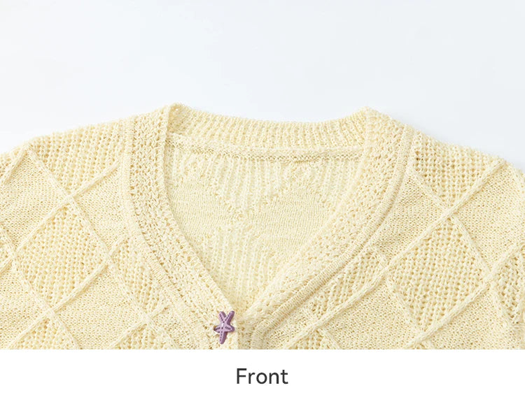 Mishow Square Pattern Starfish Buckle Lazy Cardigan MXE16Z1213
