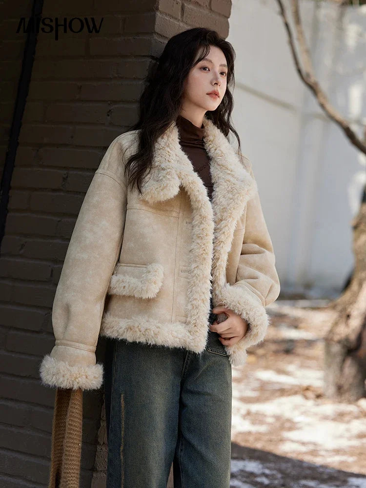 MISHOW Faux Fur Jacket Turn Down Collar Reversible MXD55W0648