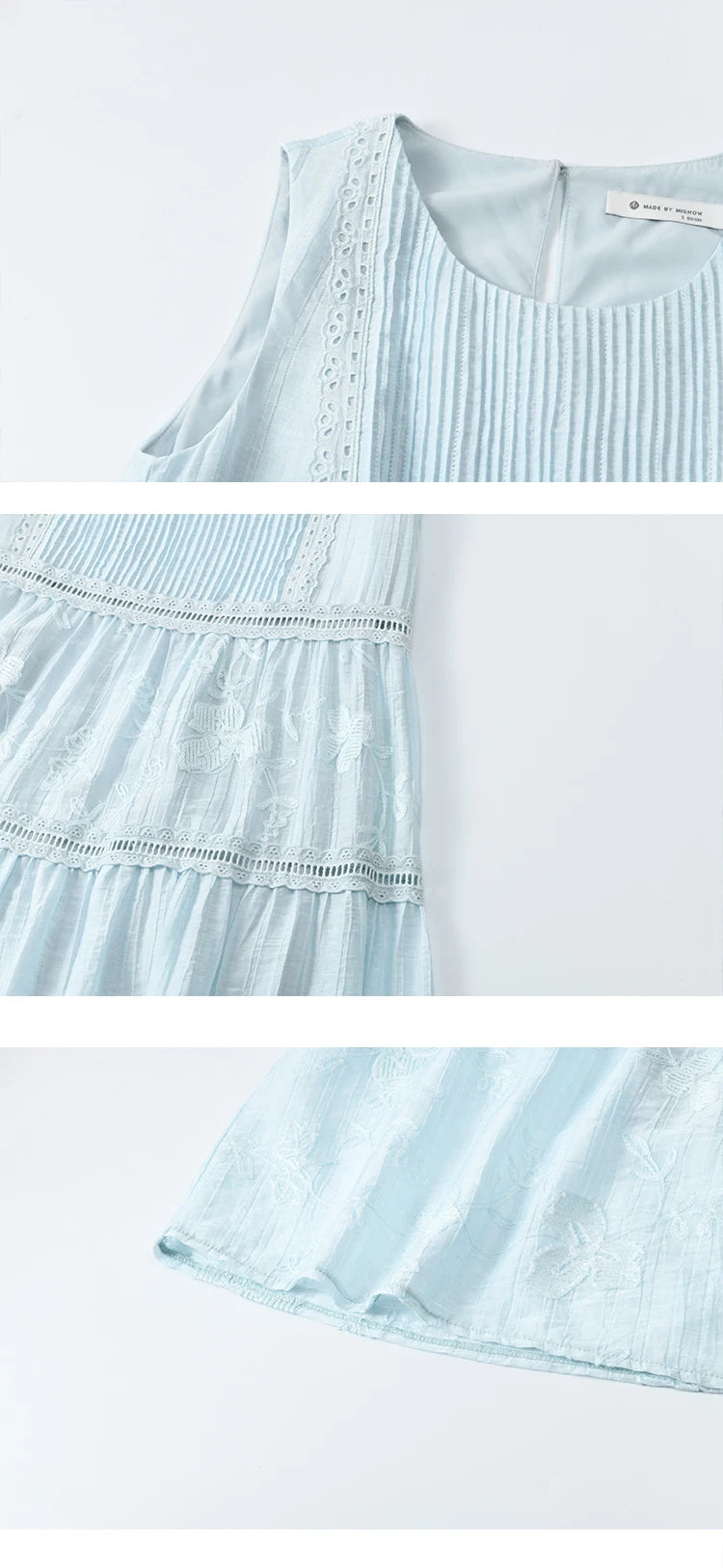 Mishow O-Neck Sleeveless Lace Splicing Long Dress MXE35L2229