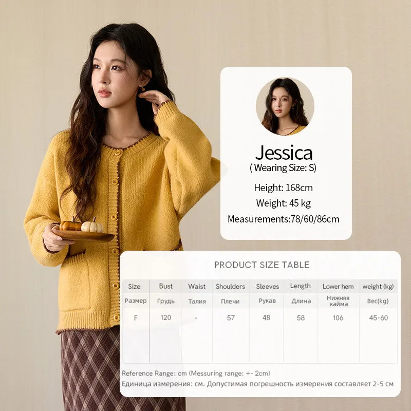 Mishow Yellow Color Collision Edge Pocket Cardigan MXE94Z2973