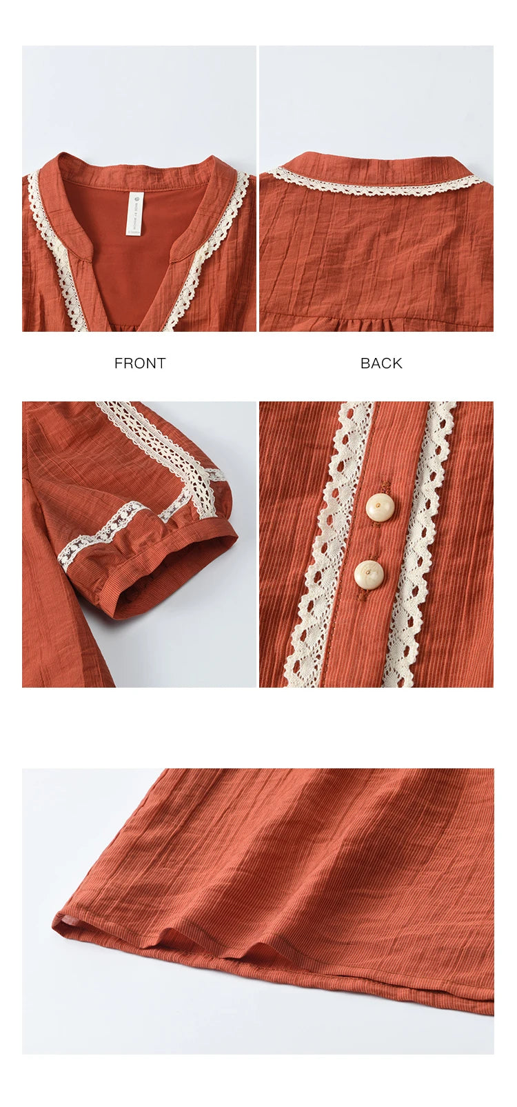 MISHOW French Blouse Women V-Neck Short Sleeve Color Matching Shirt MXE31X1766