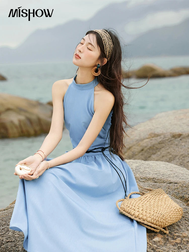 MISHOW Korean Halter Neck Slimming A-Line Dress MXE31L2221