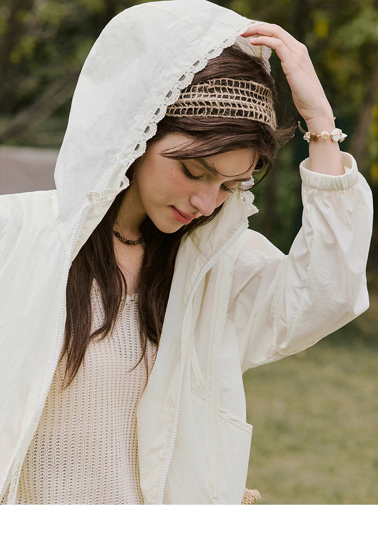 Mishow Hooded Lace Sunscreen Cardigan MXE33W0780
