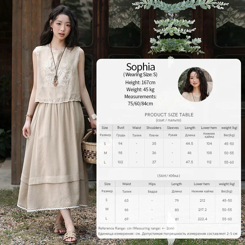 Mishow Hollow Embroidery Top & Lace Skirt Set MXE35T0594