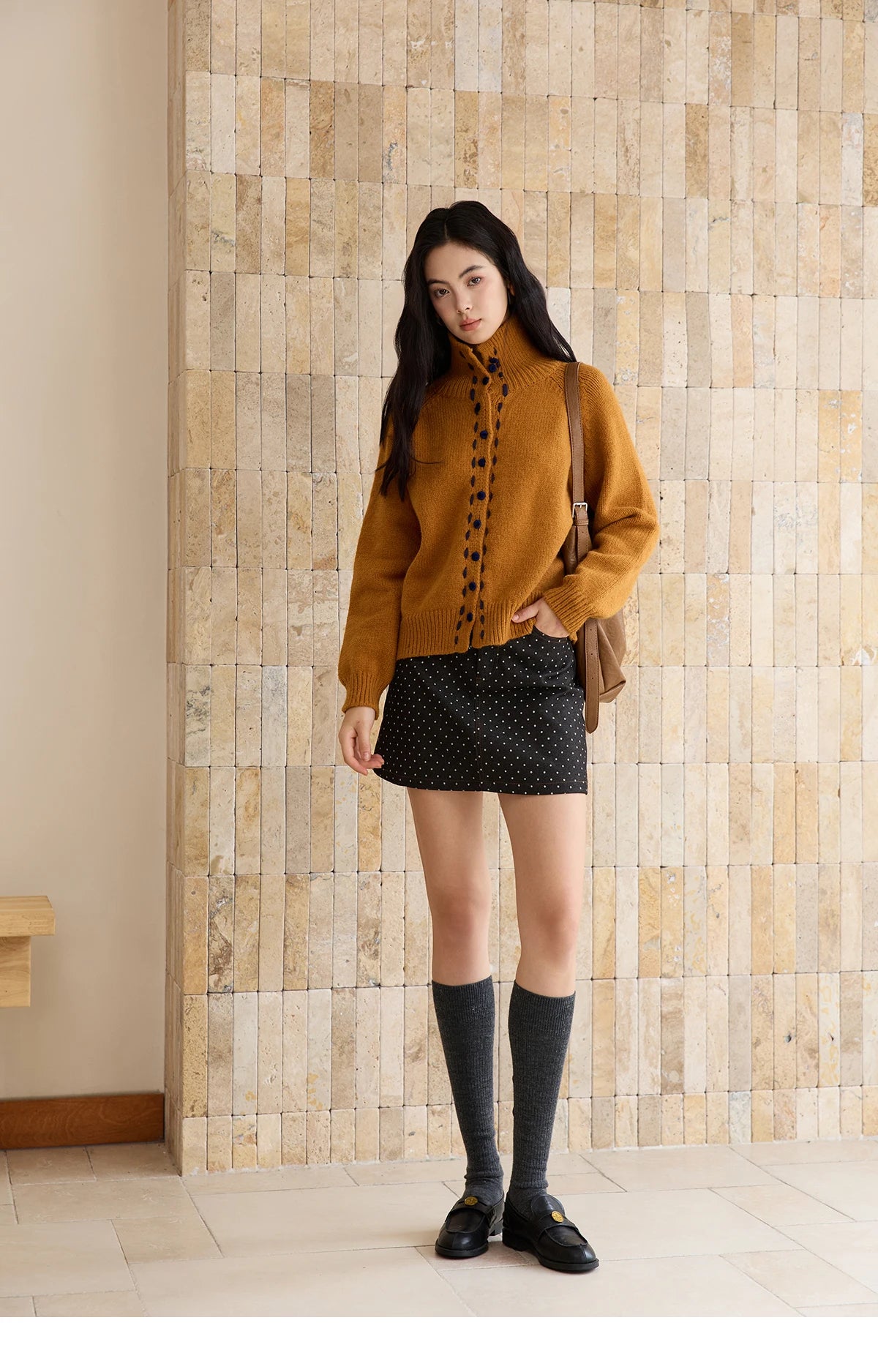 Mishow Retro Turtleneck Single-Breasted Cardigan MXE48Z2617