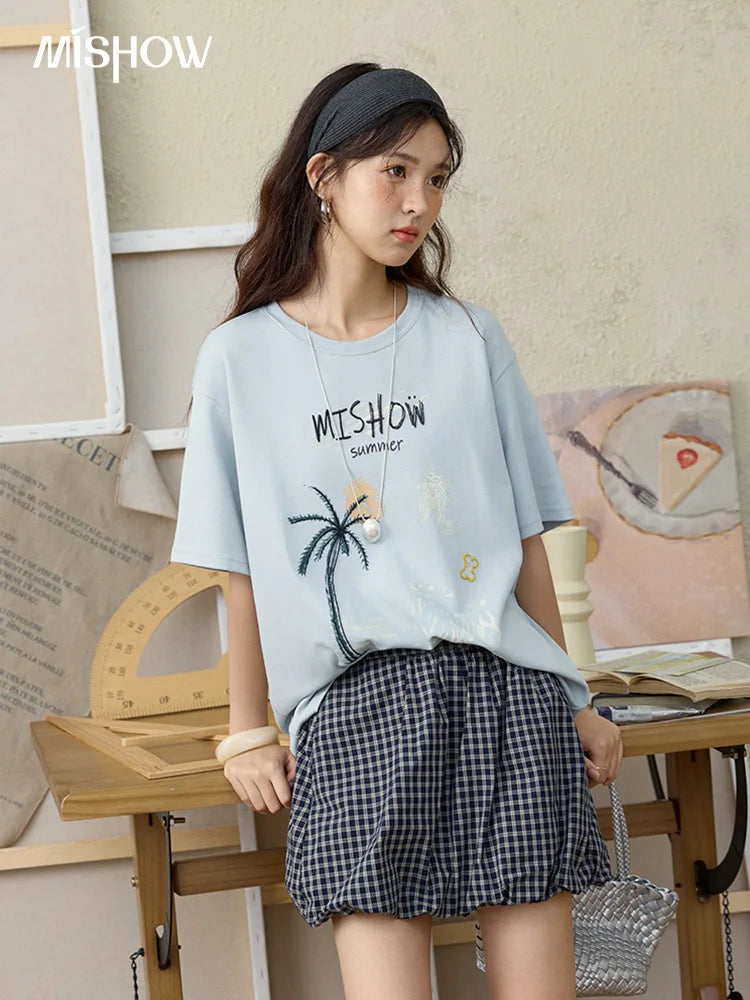 Mishow Coconut Tree Print Holiday Tee MXE31T0516