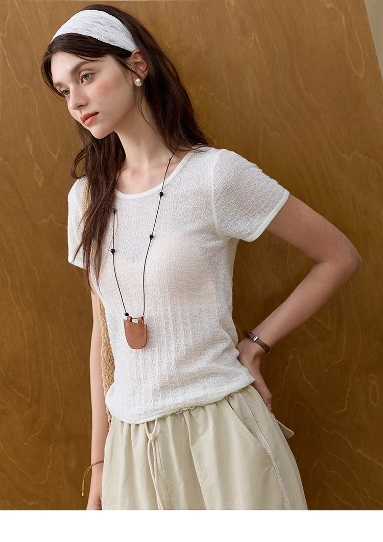 Mishow Solid Slim Knit Office Tee MXE34Z1257