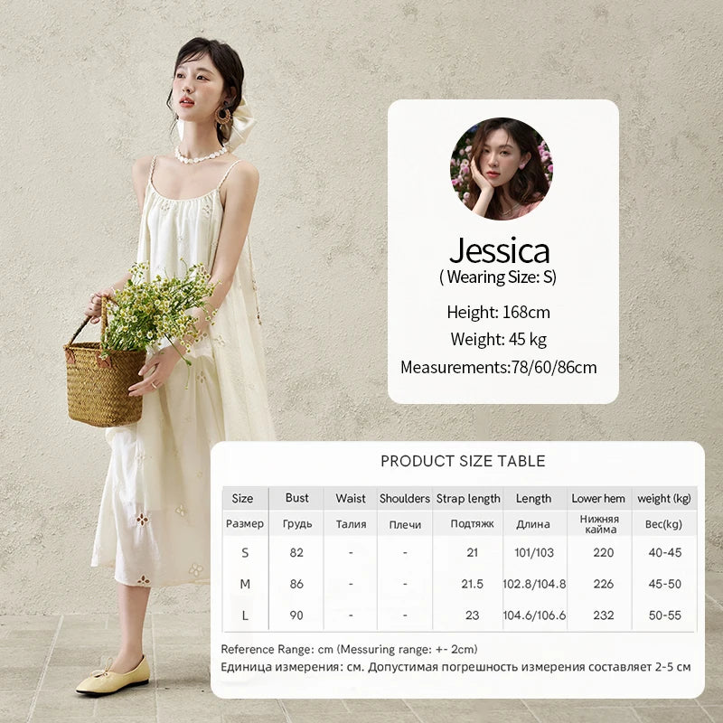 Mishow Sleeveless Hollow Embroidery Camisole Dress MXE15L2142