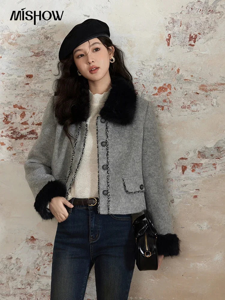 Mishow Short Tweed Jacket & Midi Skirt Set MXD54W0553