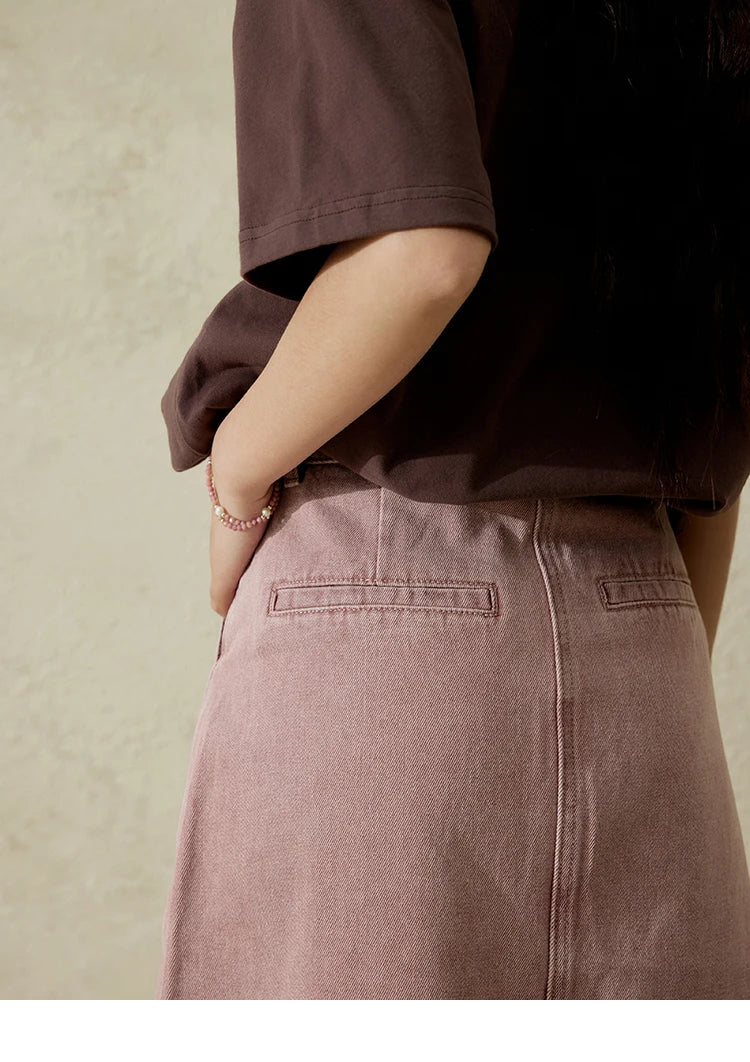 MISHOW High Waist Slim Denim Skirt Straight Pockets MXD44B0506