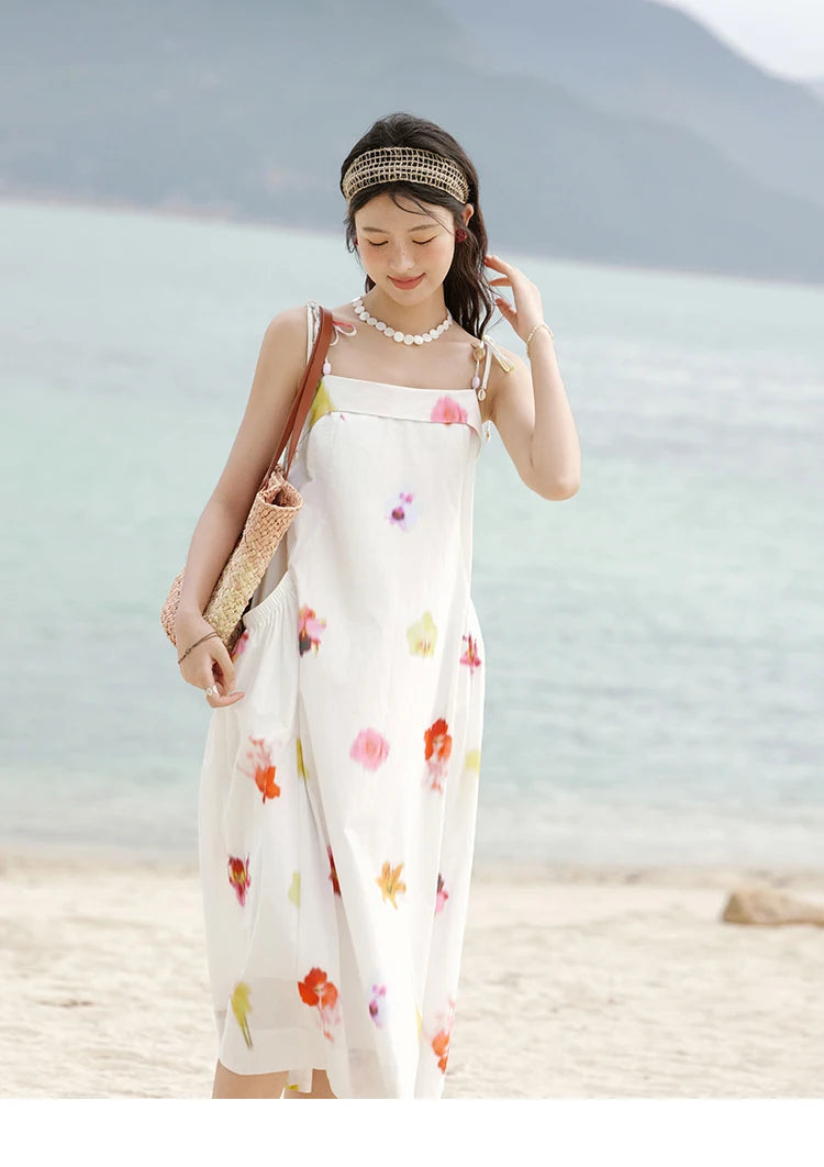 Mishow Korean Floral Shell Decoration Camisole Dress MXE32L2213