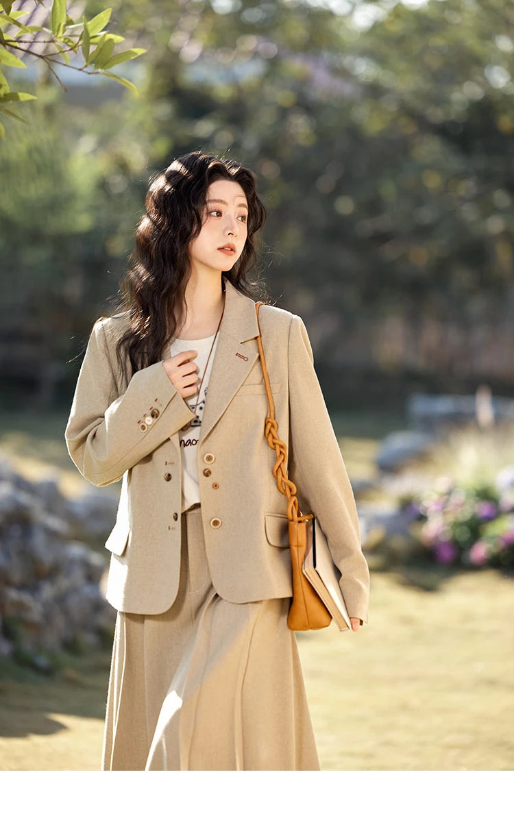 Mishow Vintage Blazer & Pleated Skirt Set MXE11W0712