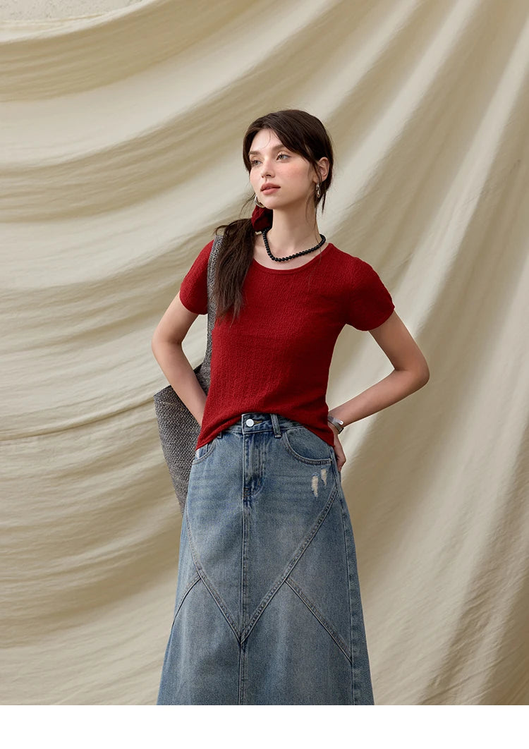 Mishow Solid Slim Knit Office Tee MXE34Z1257