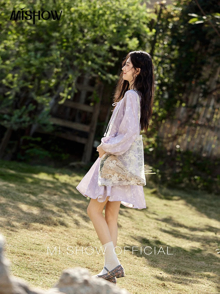MISHOW Iris Chiffon Black Fungus Edge Fairy Dress MXE13L2095