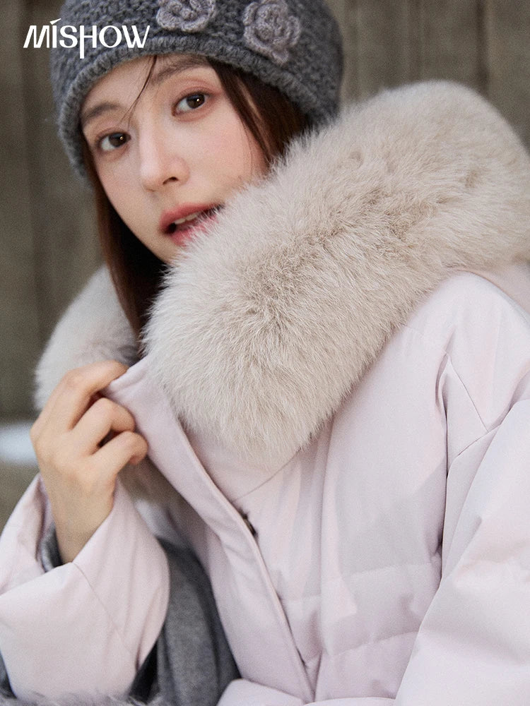 Mishow Short Detachable Fur Collar Down Jacket MXE87Y0084