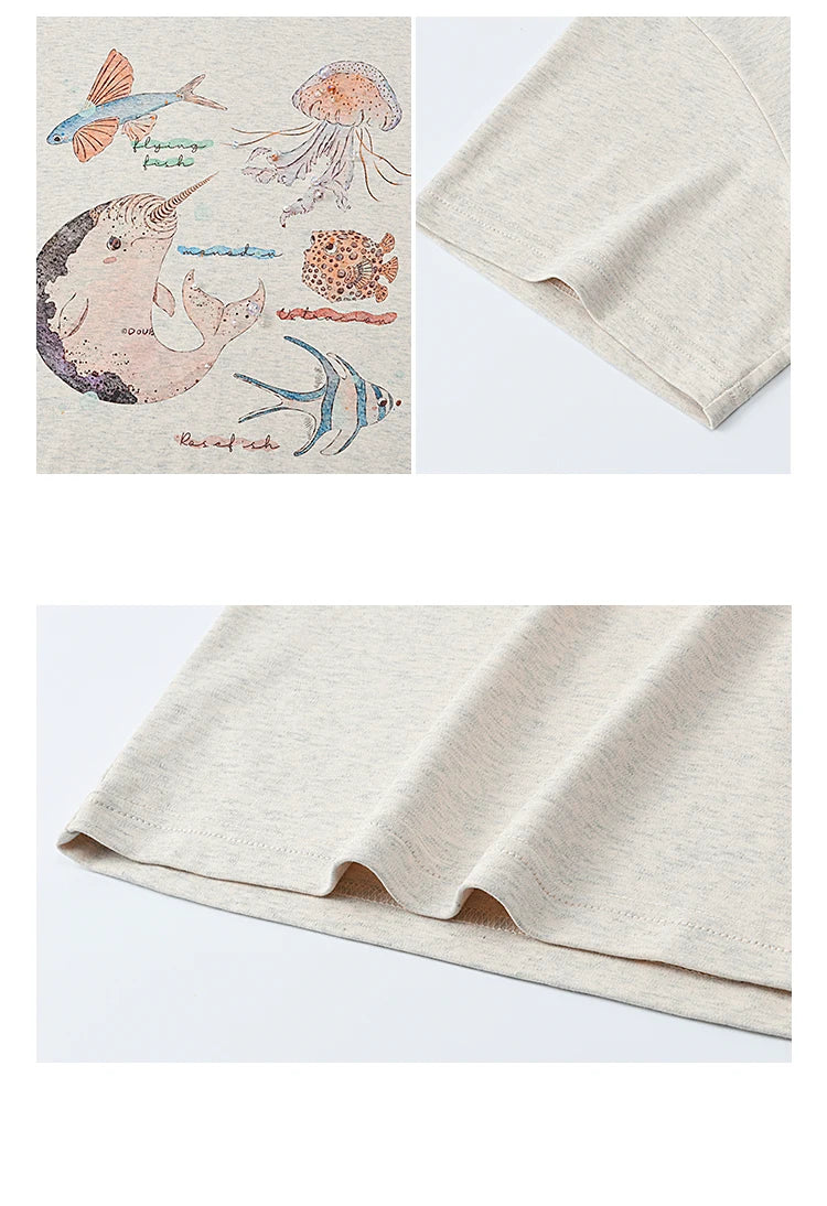 Mishow Cartoon Print Loose Cotton Tee MXE36T0575