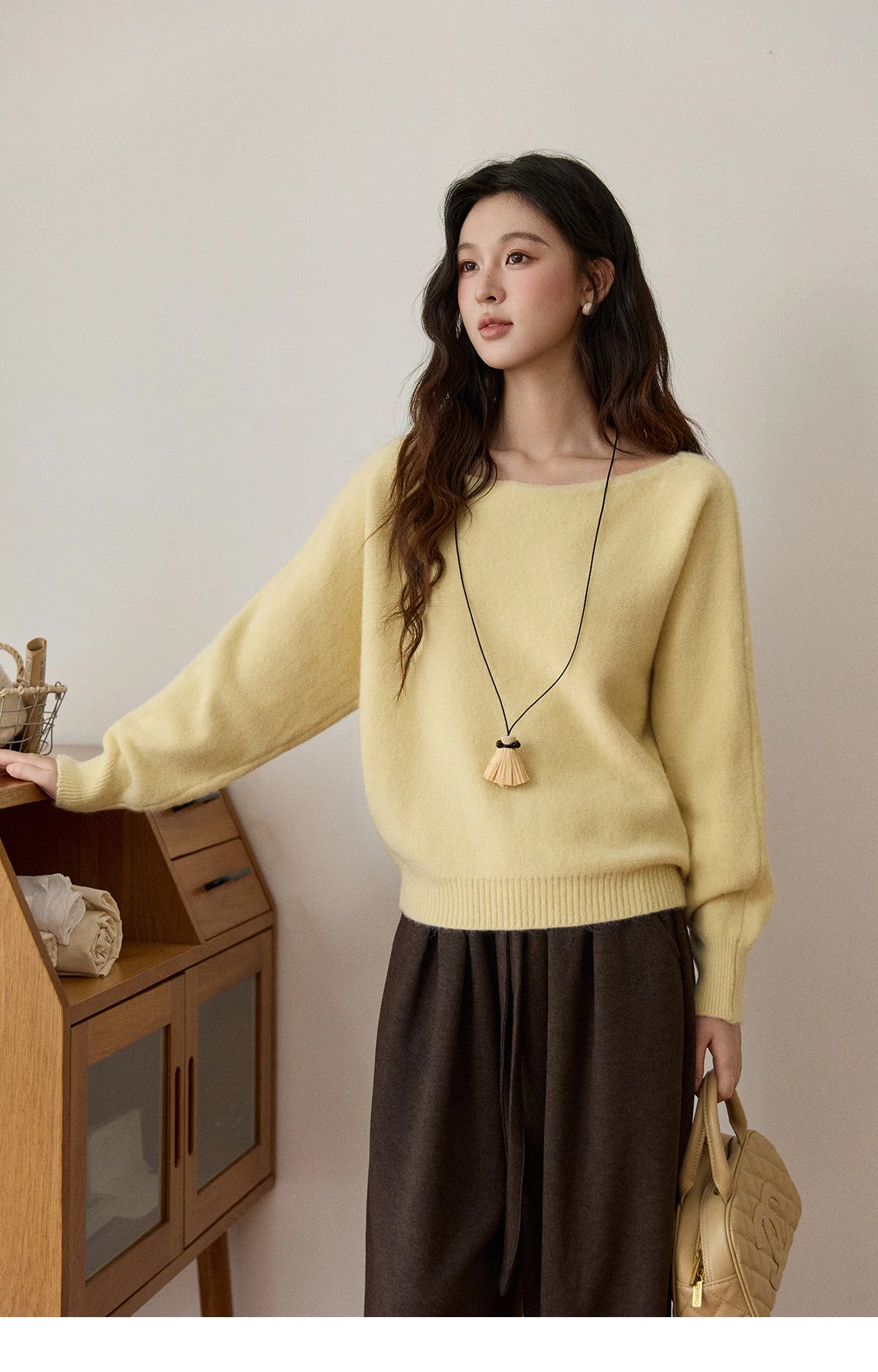 Mishow Boat Neck Lantern Sleeve Pullover MXE94Z2984