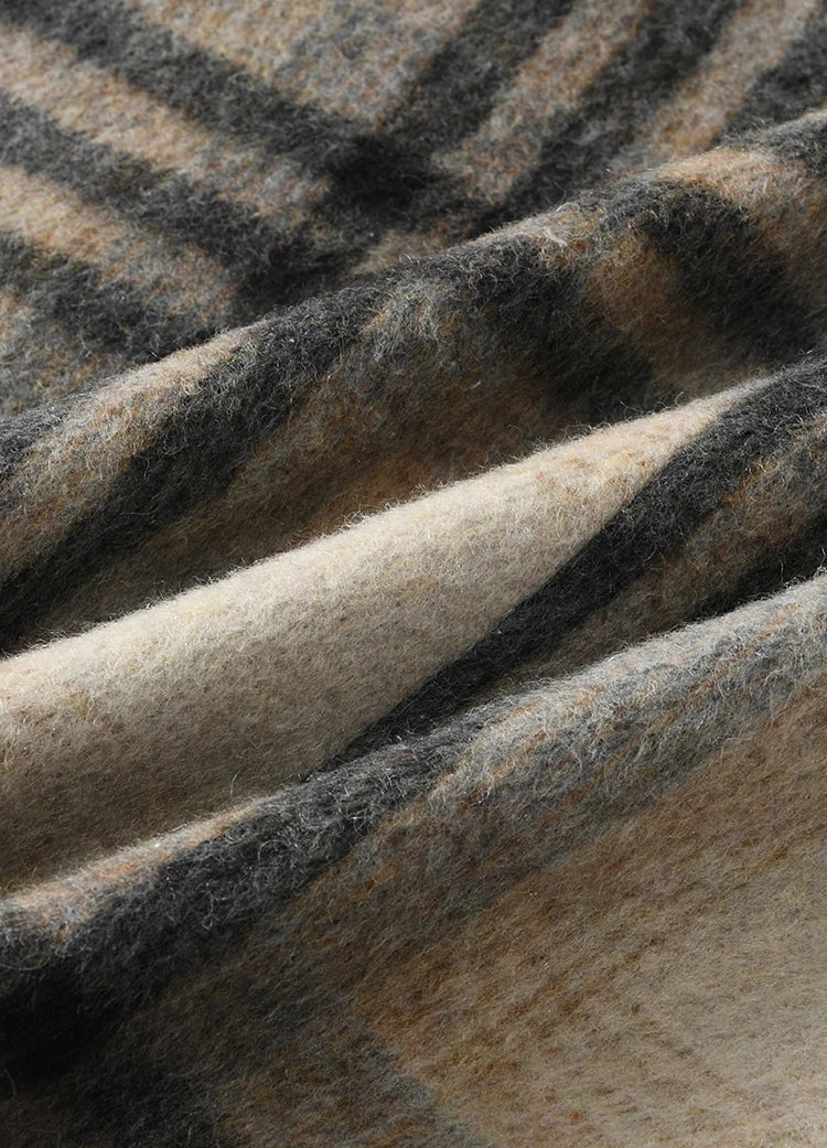 Mishow Retro Plaid Lamb Wool Tweed Jacket MXD56W0536