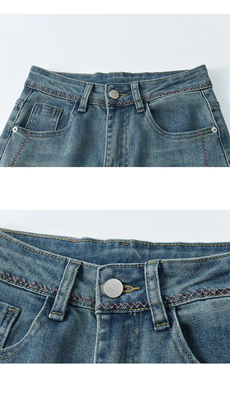 Mishow Slimming High Waist Ankle-Length Wide Leg Jeans MXE32K0919