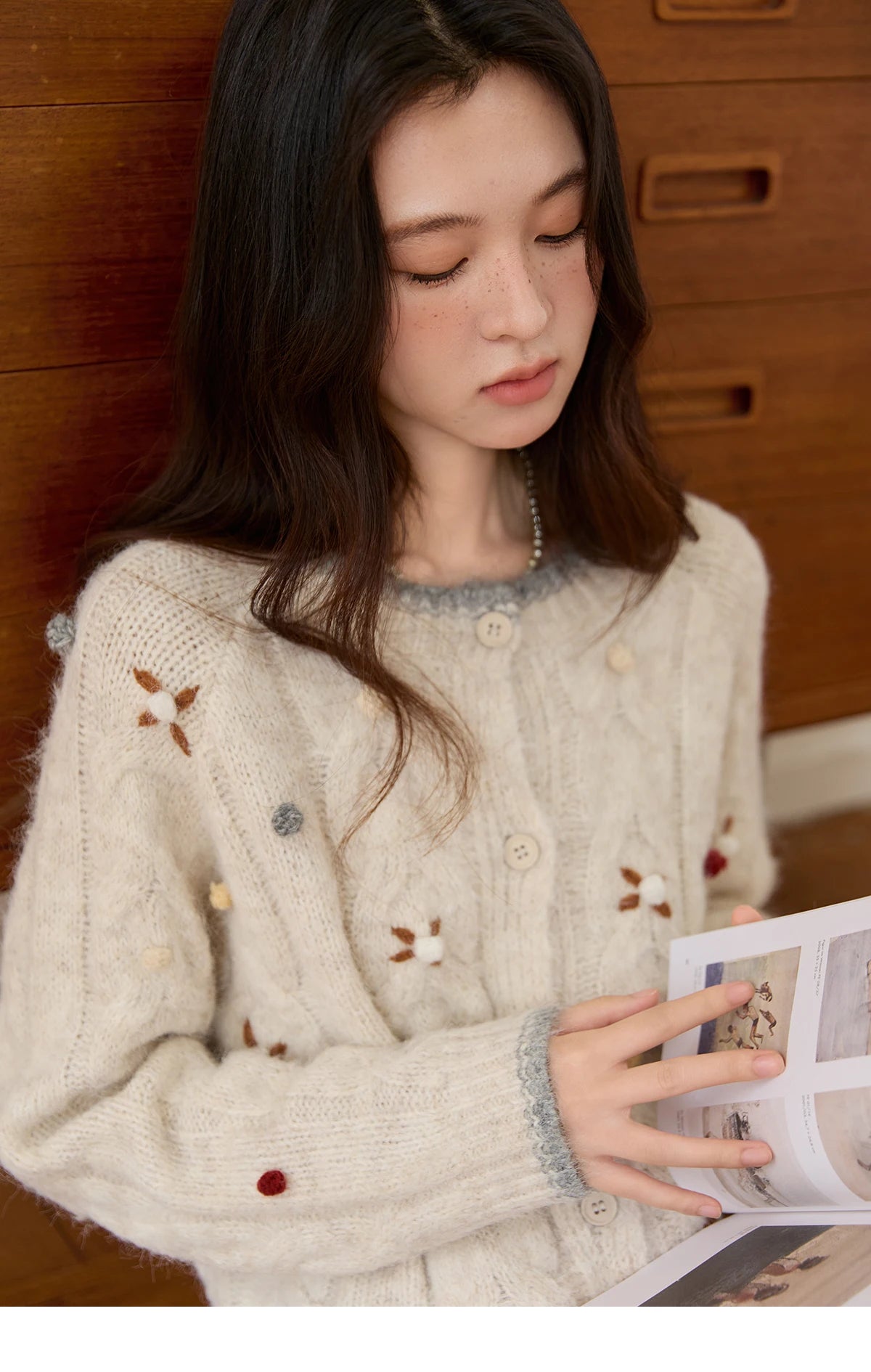 Mishow Hand-Crocheted Wool Blend Cardigan MXE48Z2575
