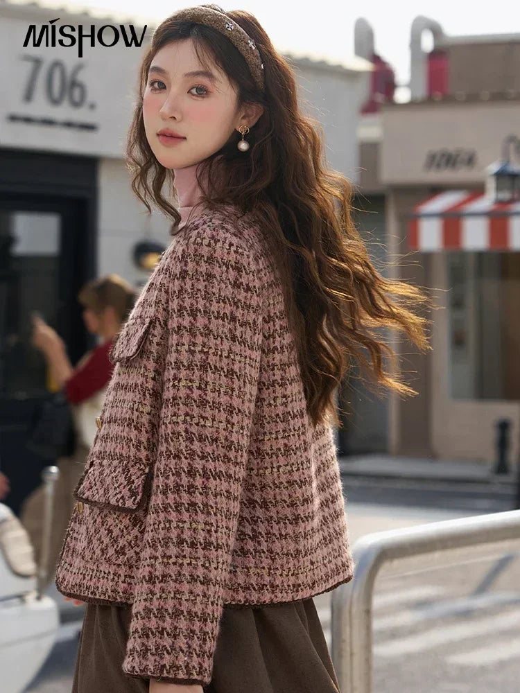Mishow Luxury Wool Blend Tweed Jacket MXC57Y0021