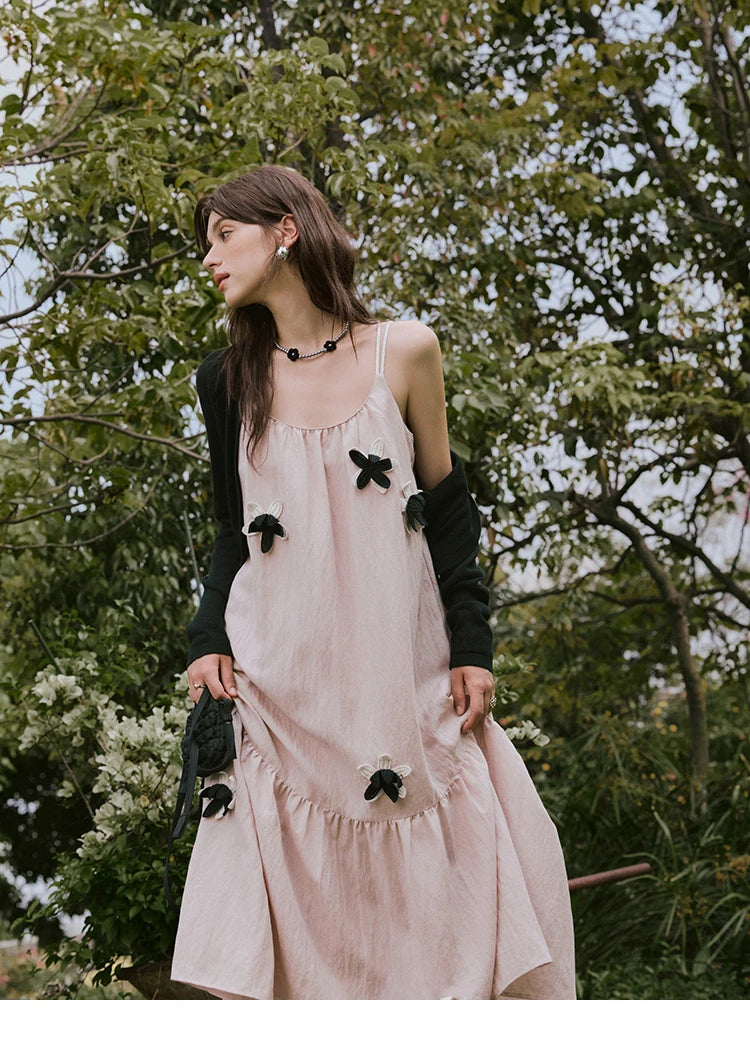 Mishow Flower Pleated High Waist Camisole Dress MXE31L2191