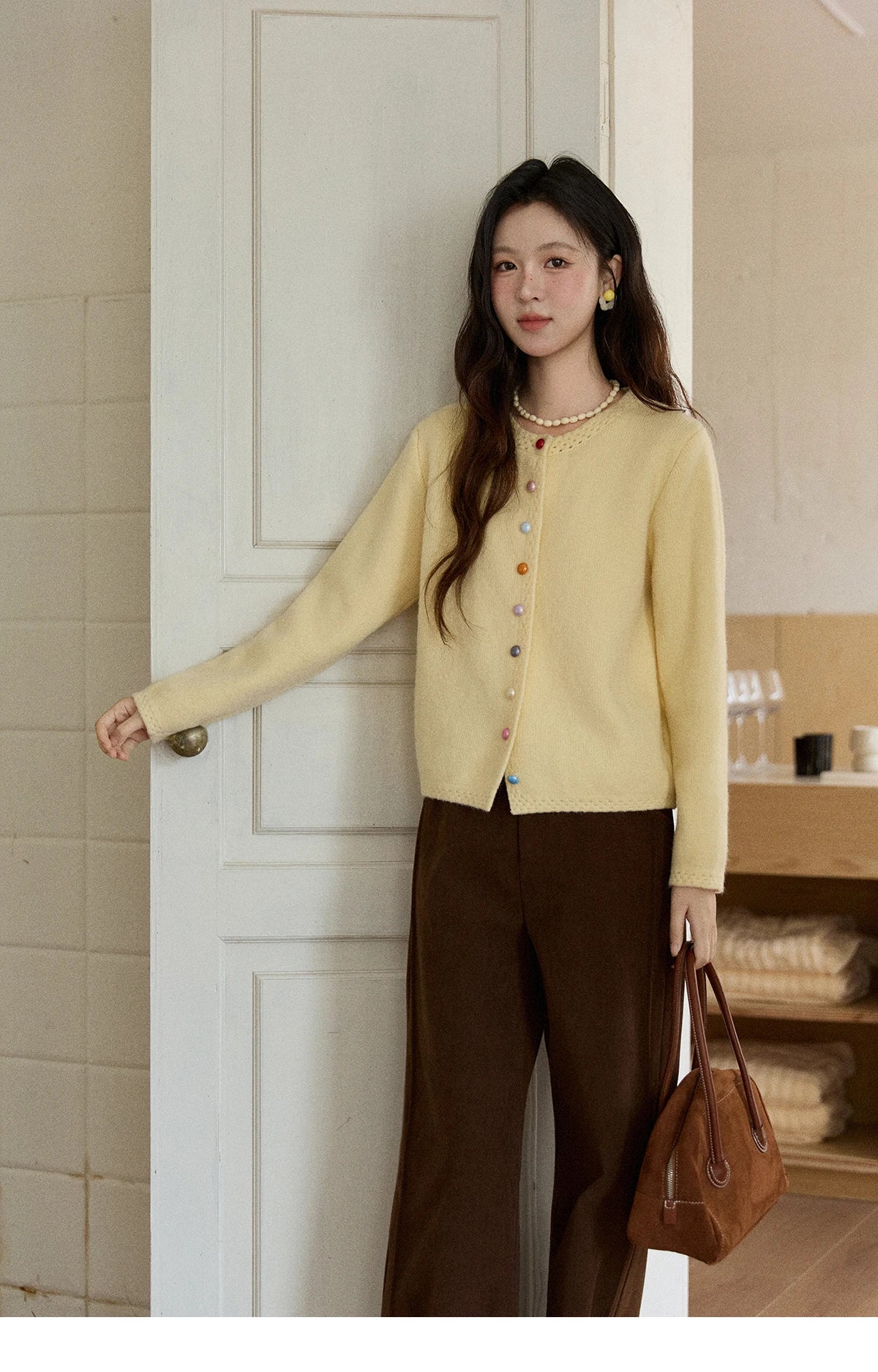 Mishow Rainbow Button Hollow Out Cardigan MXE90Z2796