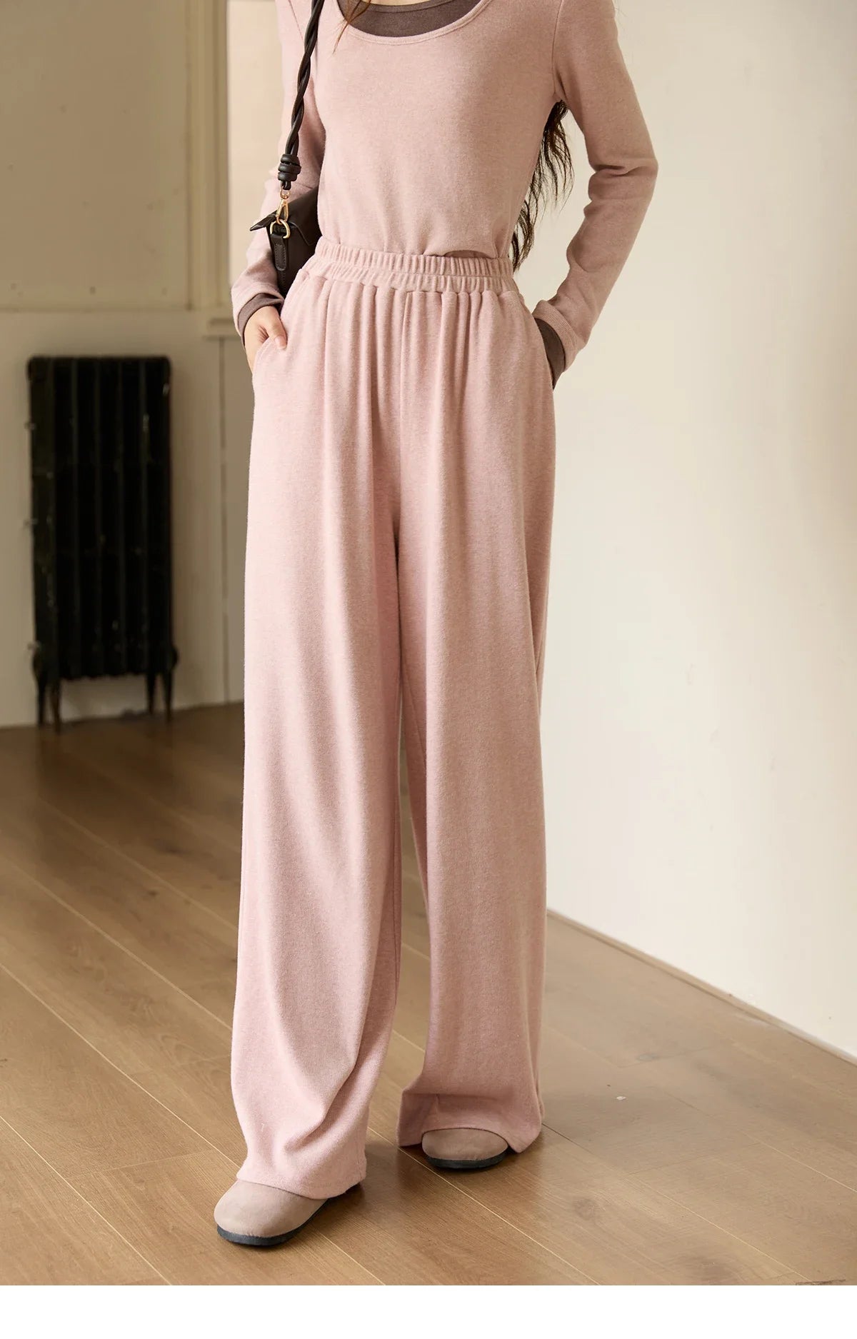 MISHOW Elastic Waist Casual Pants Loose Wide Leg Trousers MXE89K1119