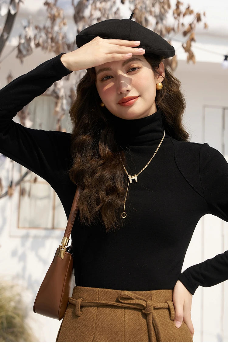 Mishow Mock Neck Bottoming Shirt MXC58Z0290