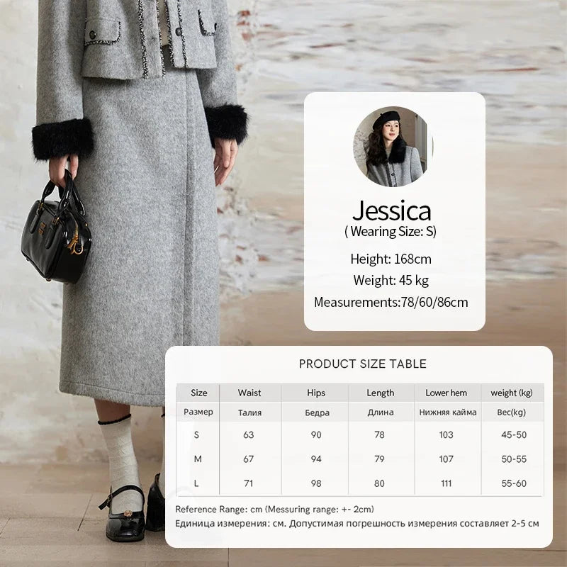 Mishow Short Tweed Jacket & Midi Skirt Set MXD54W0553