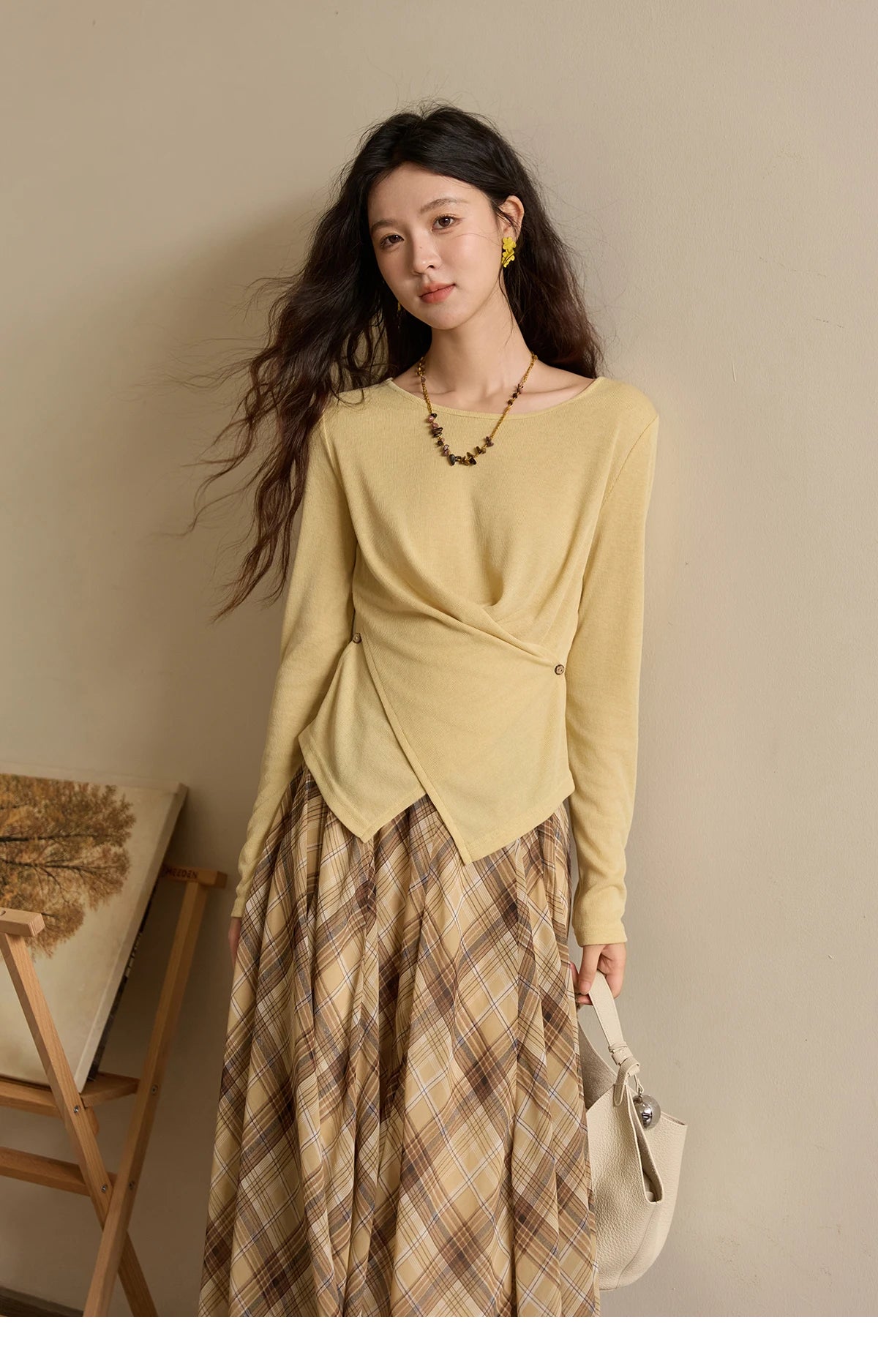 Mishow Cross Wrap Waist Defining Knit Top MXE43Z1344