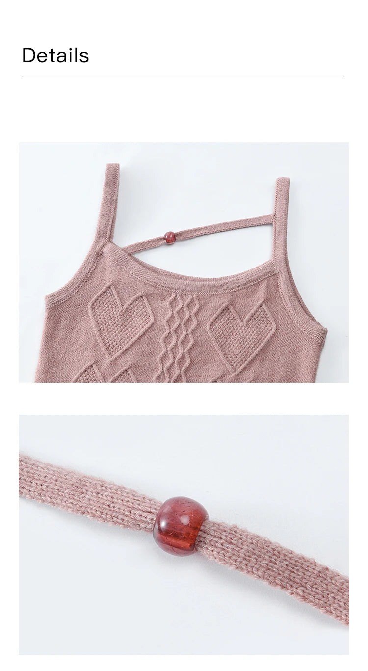 Mishow Pink Asymmetric Flounce Knit Vest Set MXD45Z0781