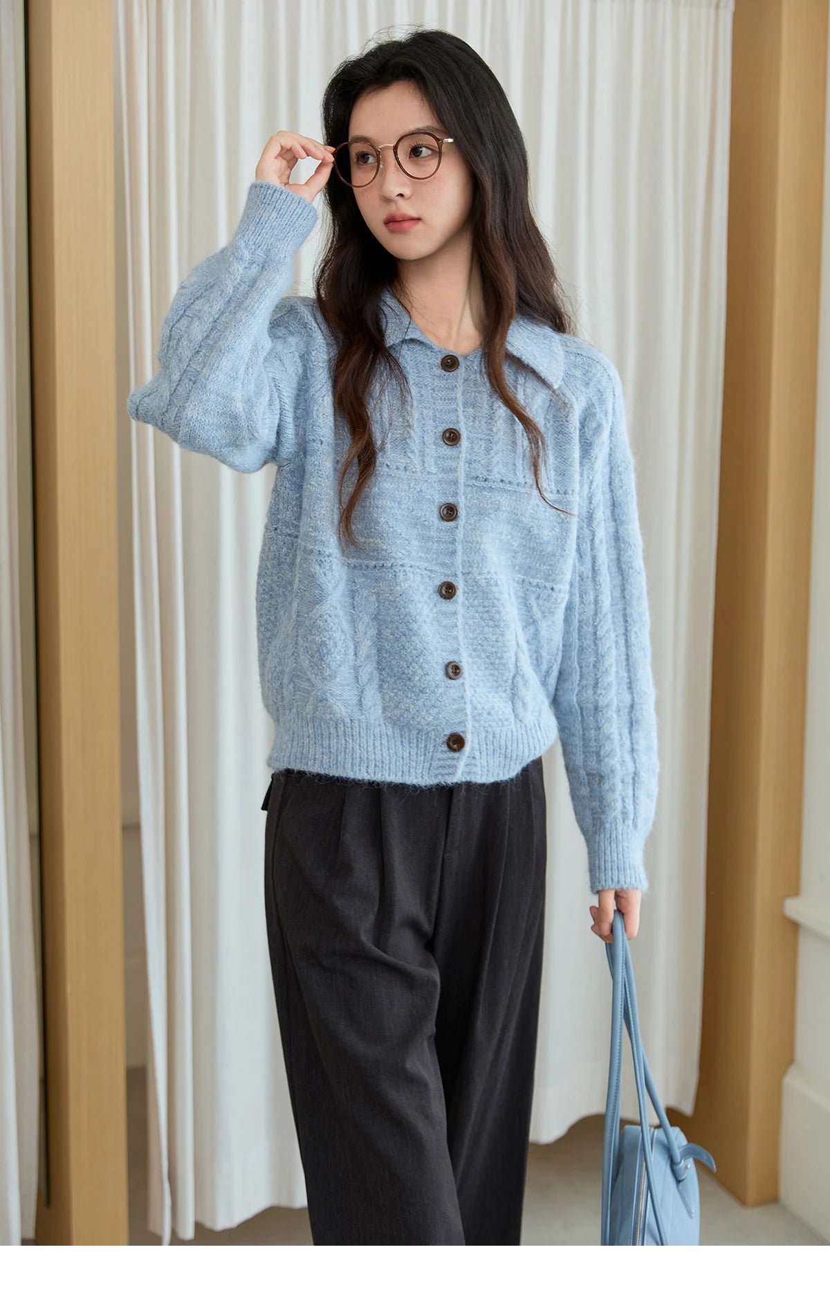 Mishow Simple Turn-Down Collar Knit Cardigan MXE48Z2611