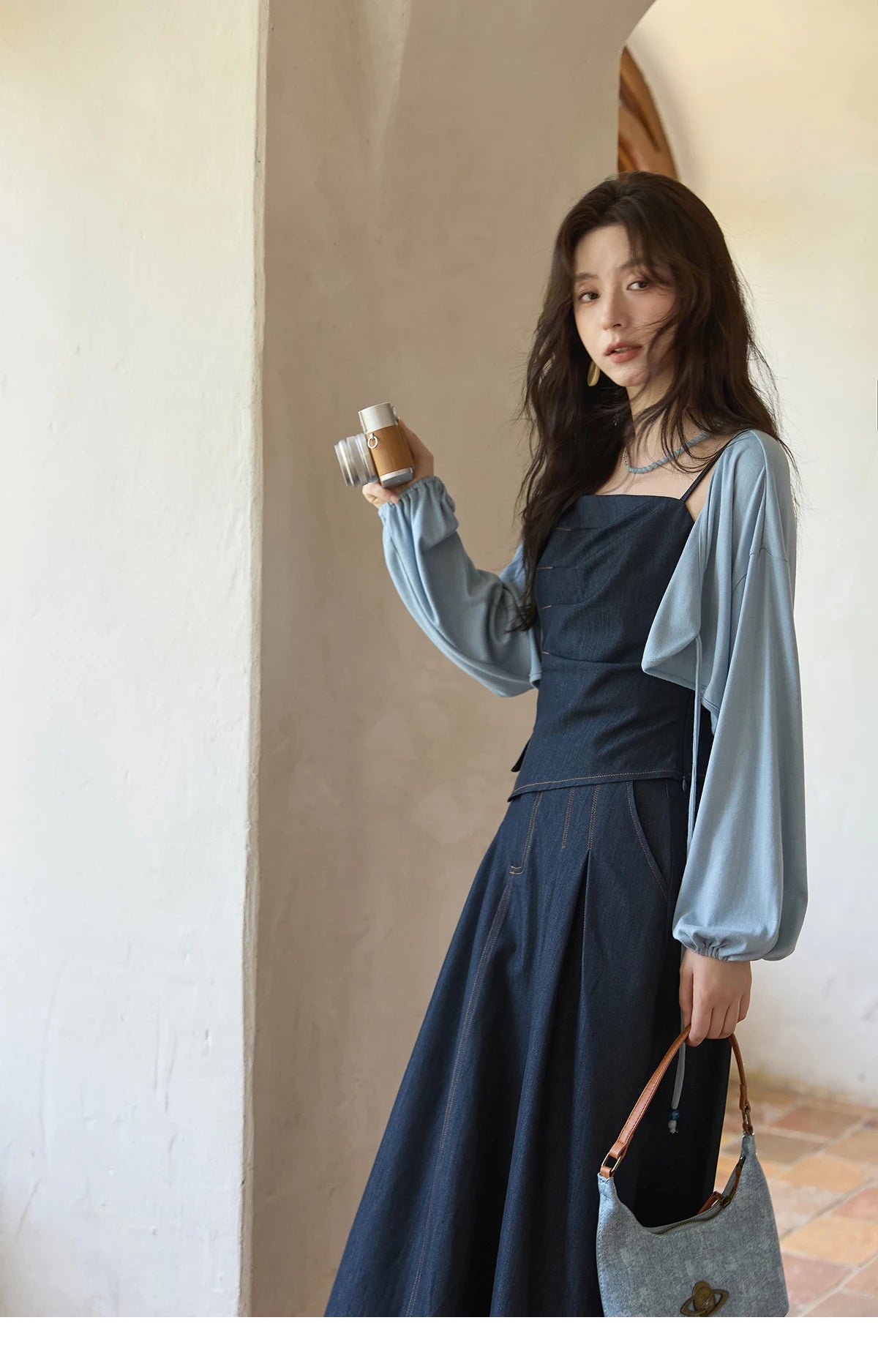 Mishow Imitation Denim Square Collar Camisole Dress (Separately) MXE41T0693