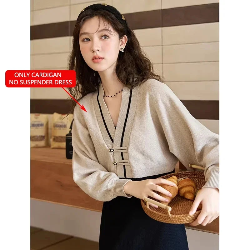 MISHOW Knitted Lantern Sleeve Sweater Dress MXC46L1589