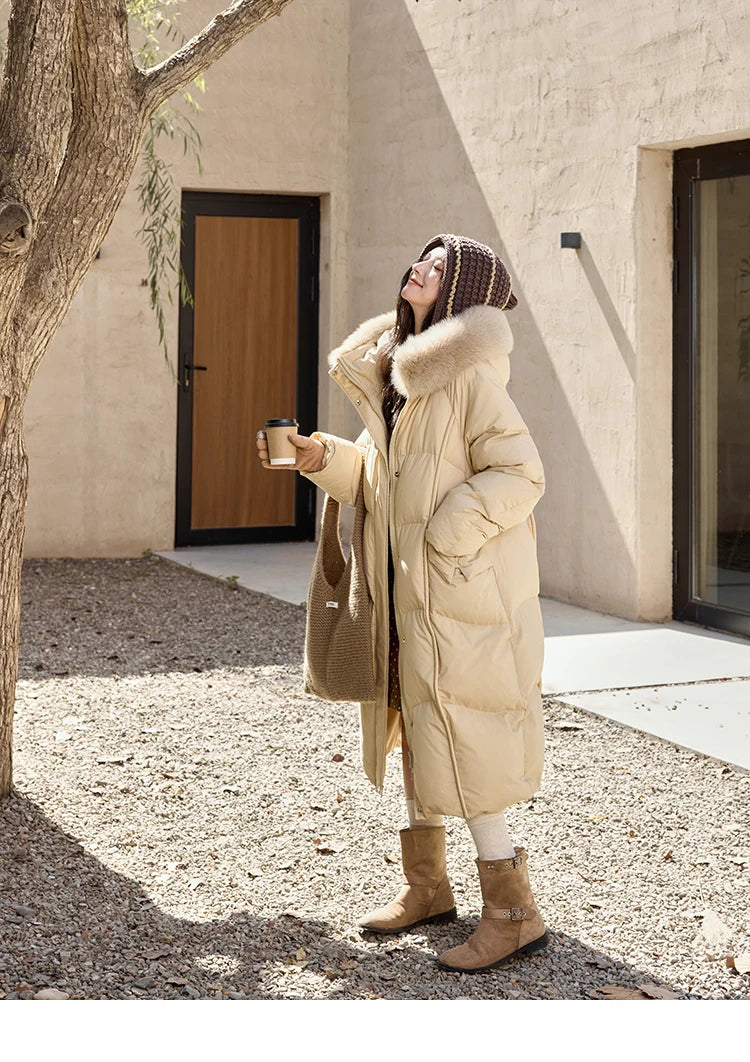 Mishow Hooded Removable Fox Fur Down Coat MXD55Y0052