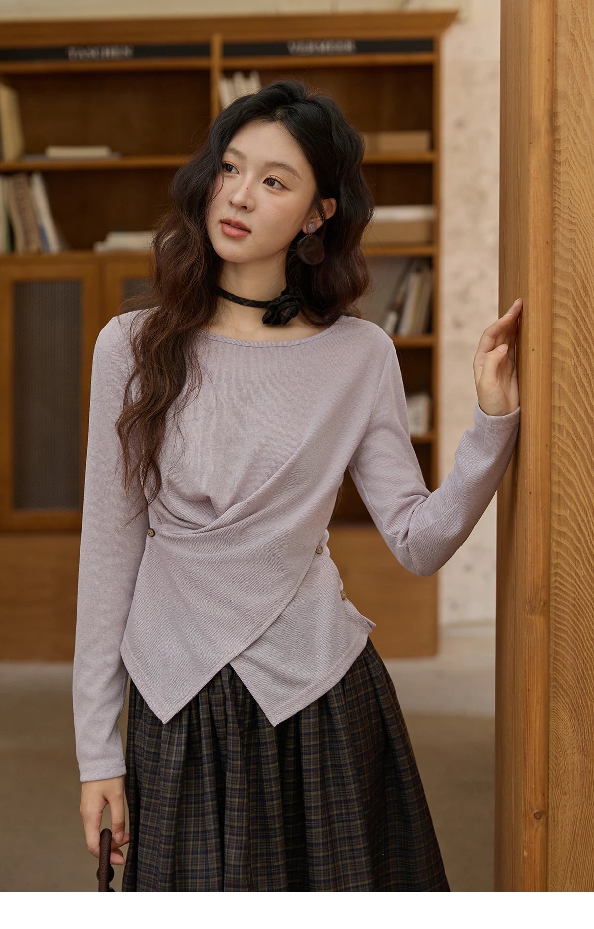 Mishow Cross Wrap Waist Defining Knit Top MXE43Z1344