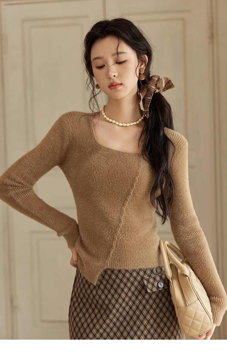 Mishow Lamb Wool Ox Horn Button Short Jacket MXD36W0504