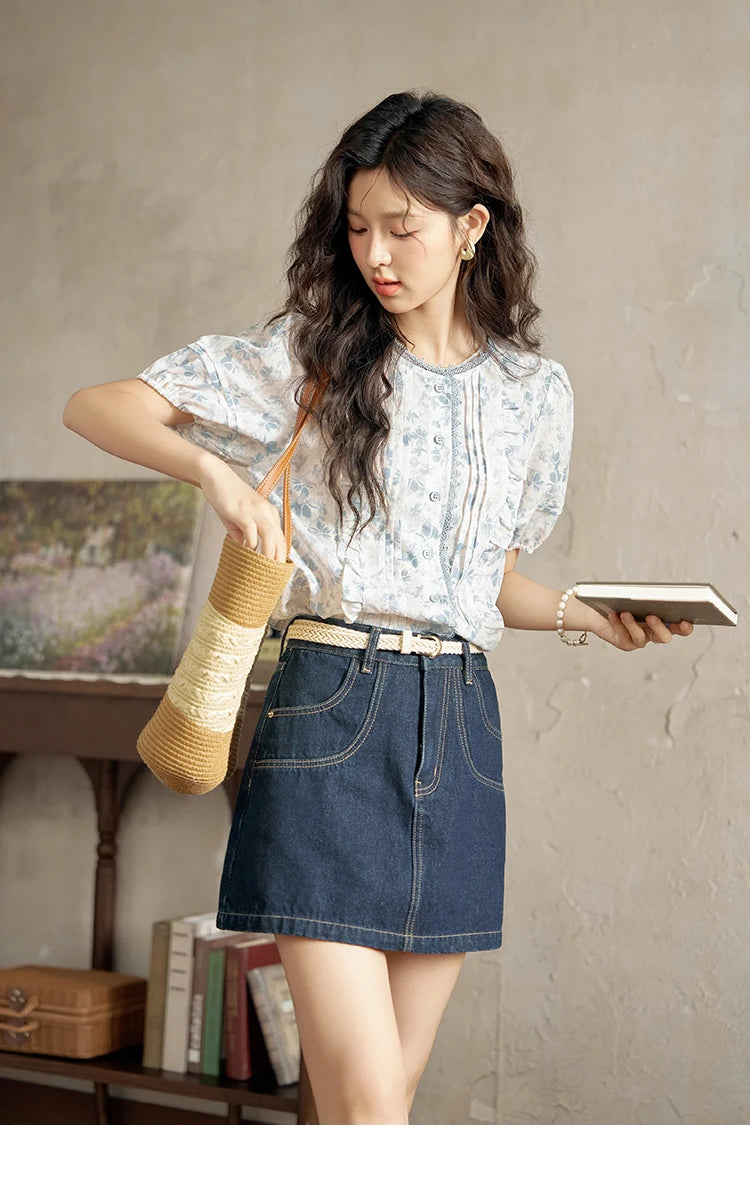 Mishow High Waisted Denim Skirt MXD23B0366