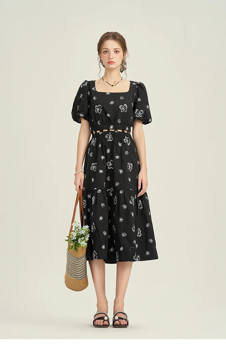 Mishow High Waist Floral Print A-Line Skirt MPD21B0398