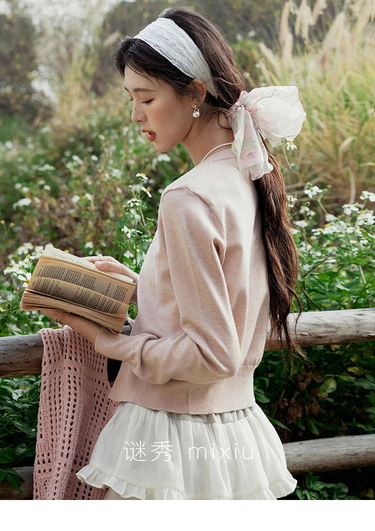 Mishow Iris Embroidery Bow Design Cardigan MXE13Z1142