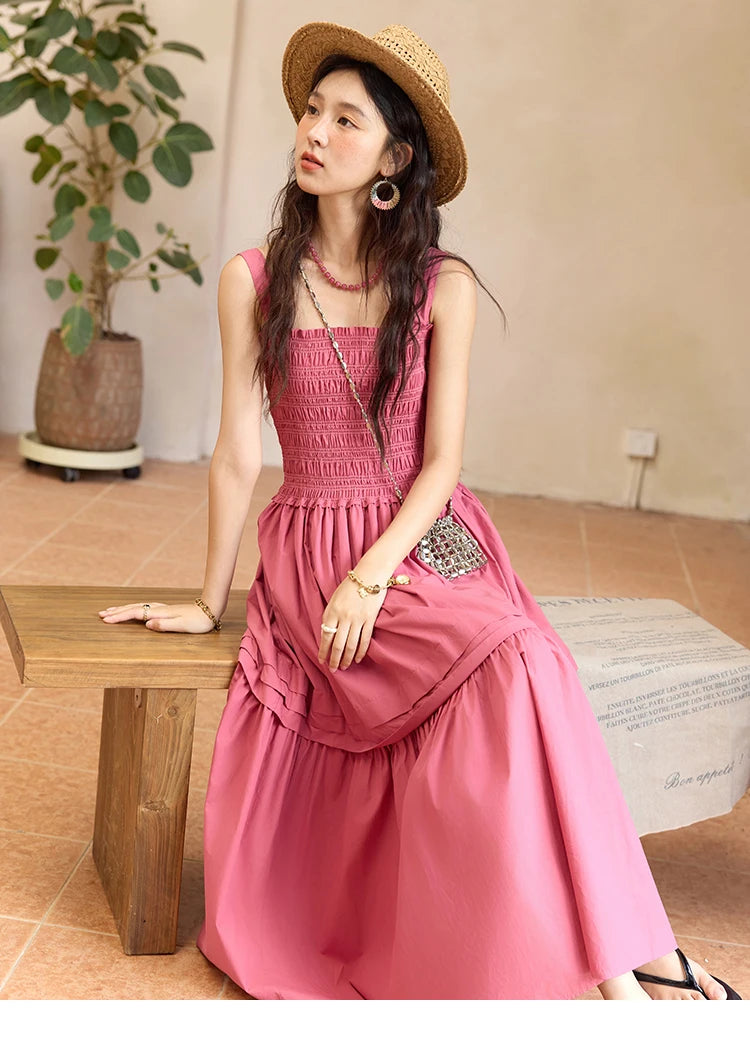 Mishow Square Collar Pocket High Waist Dress MXE36L2319