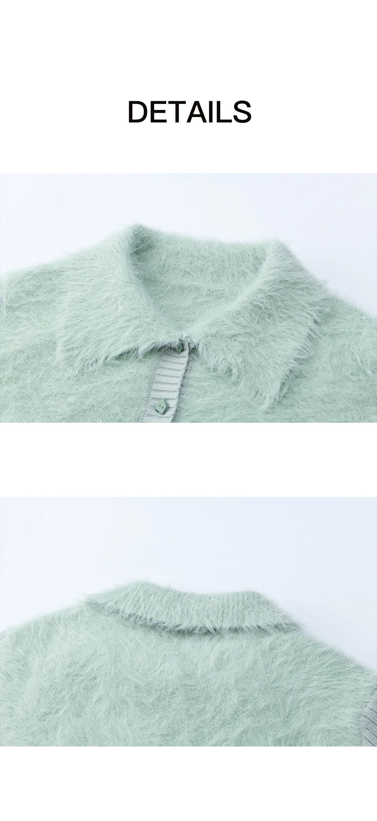 Mishow Green Faux Mink Fur Patchwork Lapel Cardigan MXE86Z2764