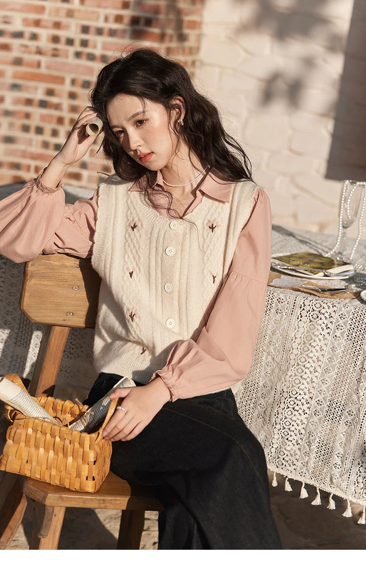 MISHOW French Polo Neck Long Sleeve Shirt Solid Casual MXE11C0388