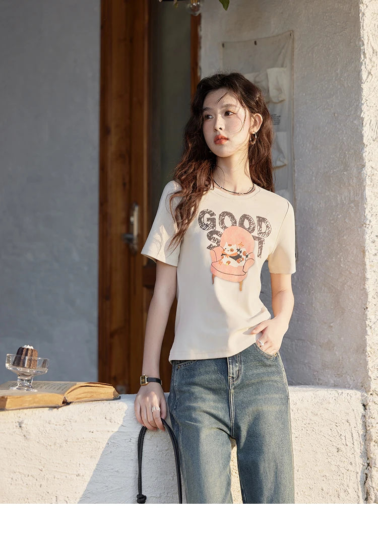MISHOW Printed Round Neck Soft Cotton Tee MXE13T0461