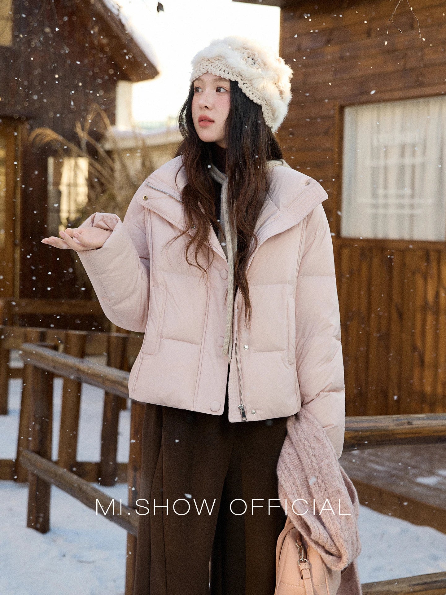 Mishow Christmas Jacquard Hat Down Jacket MXE90Y0086