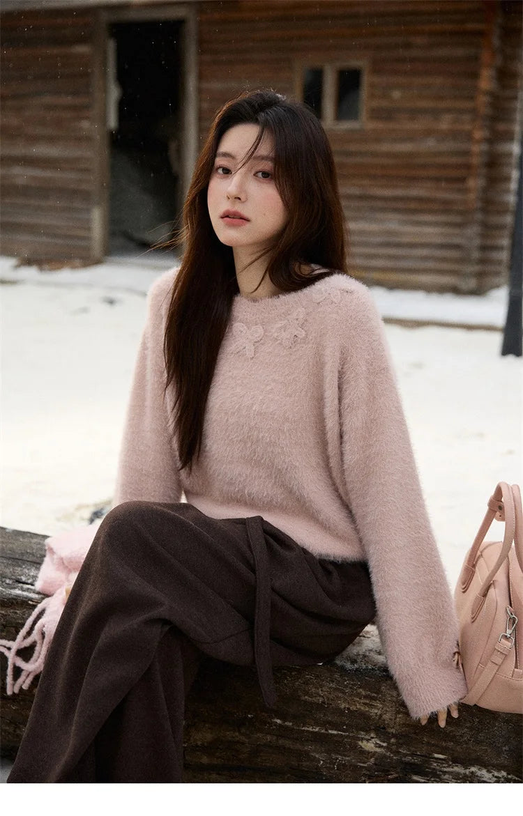 Mishow Elegant Handmade Crochet Bowknot Sweater MXE87Z2679