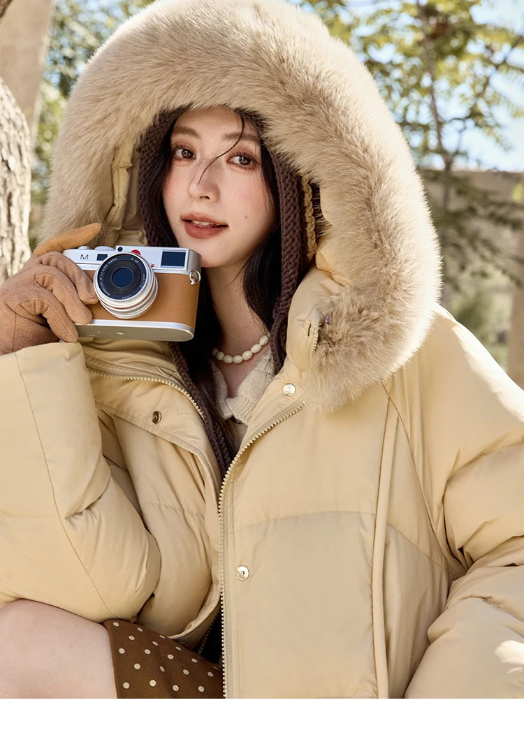 Mishow Hooded Removable Fox Fur Down Coat MXD55Y0052