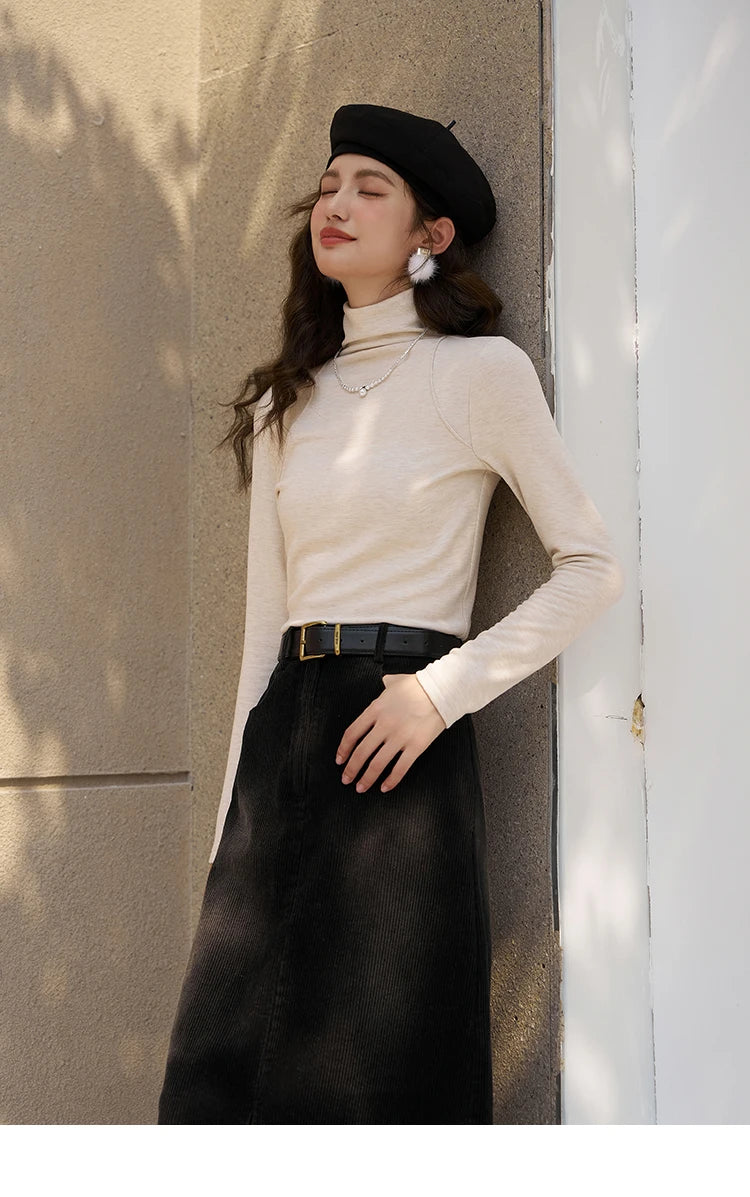 Mishow Mock Neck Bottoming Shirt MXC58Z0290